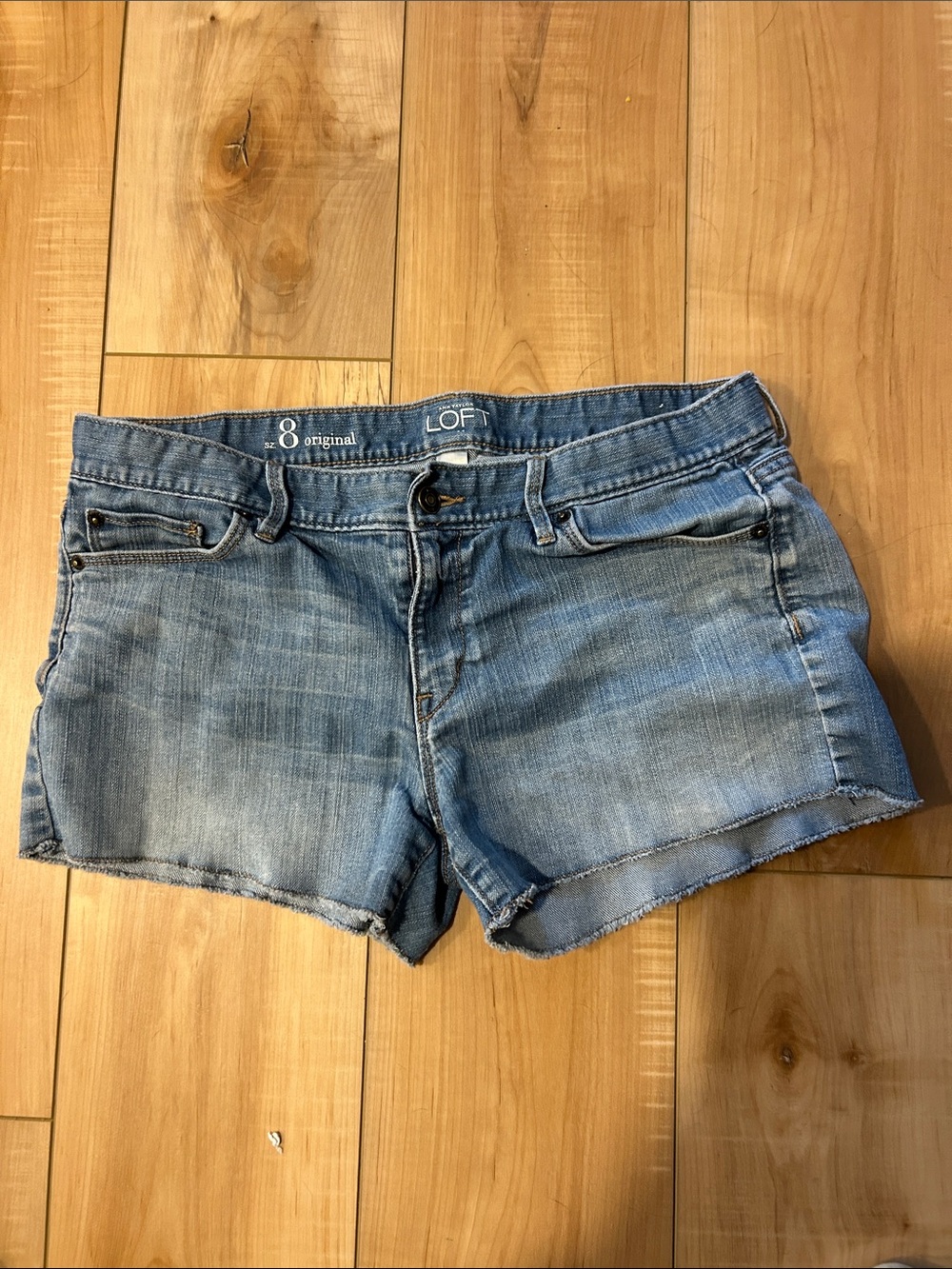LOFT Light Wash Denim Cutoff Shorts